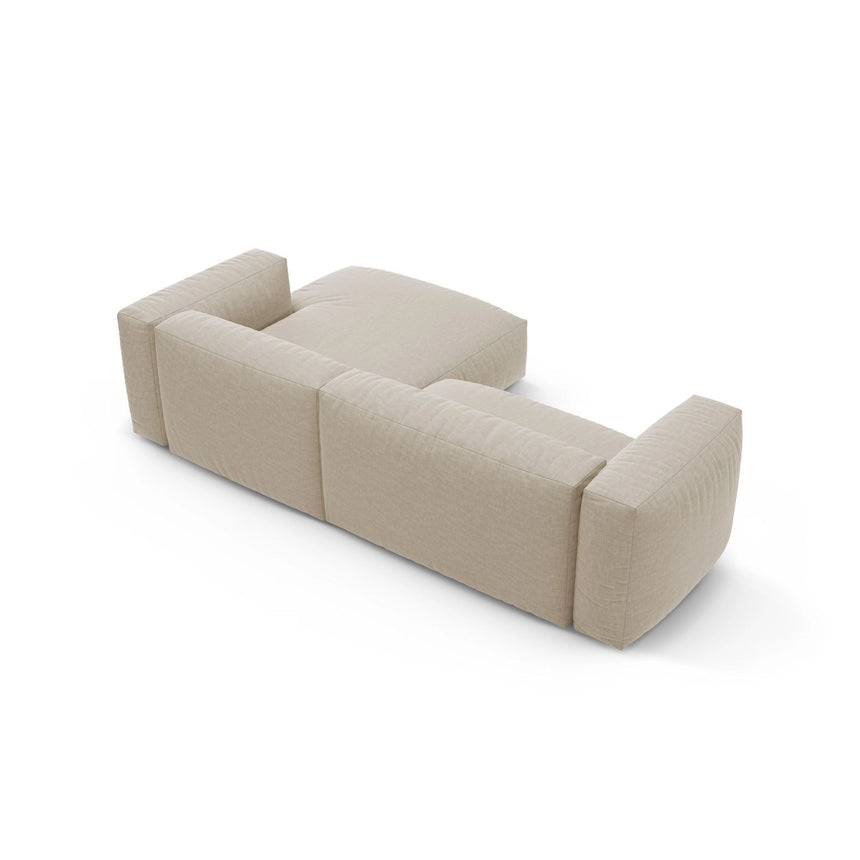 Martina 4-Sitzer Ecksofa mit Schlaffunktion, Rechte Seite, aus Strukturierter Stoff in Leichtes Beige (Boston Toffee), 280x170 cm von Micadoni – Bild 8