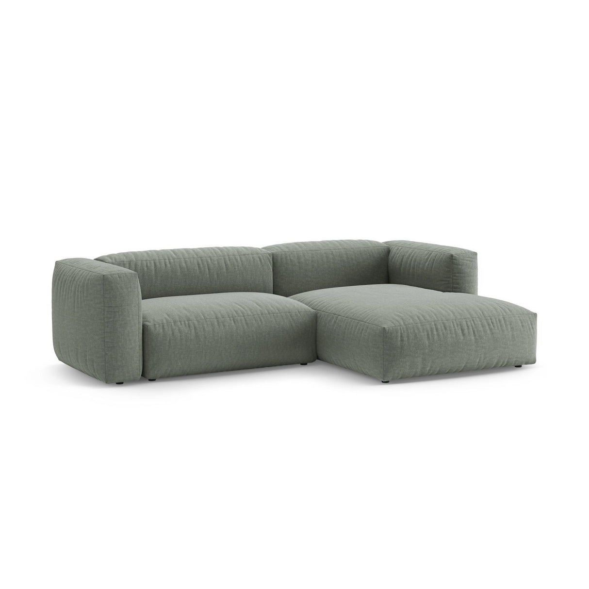 Martina 4-Sitzer Ecksofa mit Schlaffunktion, Rechte Seite, aus Strukturierter Stoff in Moosgrün (Boston Water Green), 280x170 cm von Micadoni – Bild 5