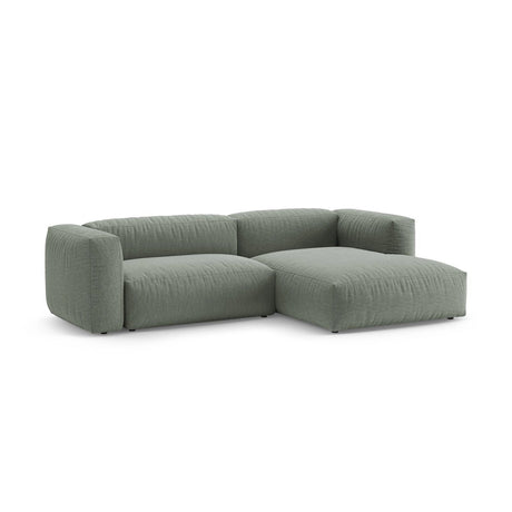 Martina 4-Sitzer Ecksofa mit Schlaffunktion, Rechte Seite, aus Strukturierter Stoff in Moosgrün (Boston Water Green), 280x170 cm von Micadoni – Bild 5