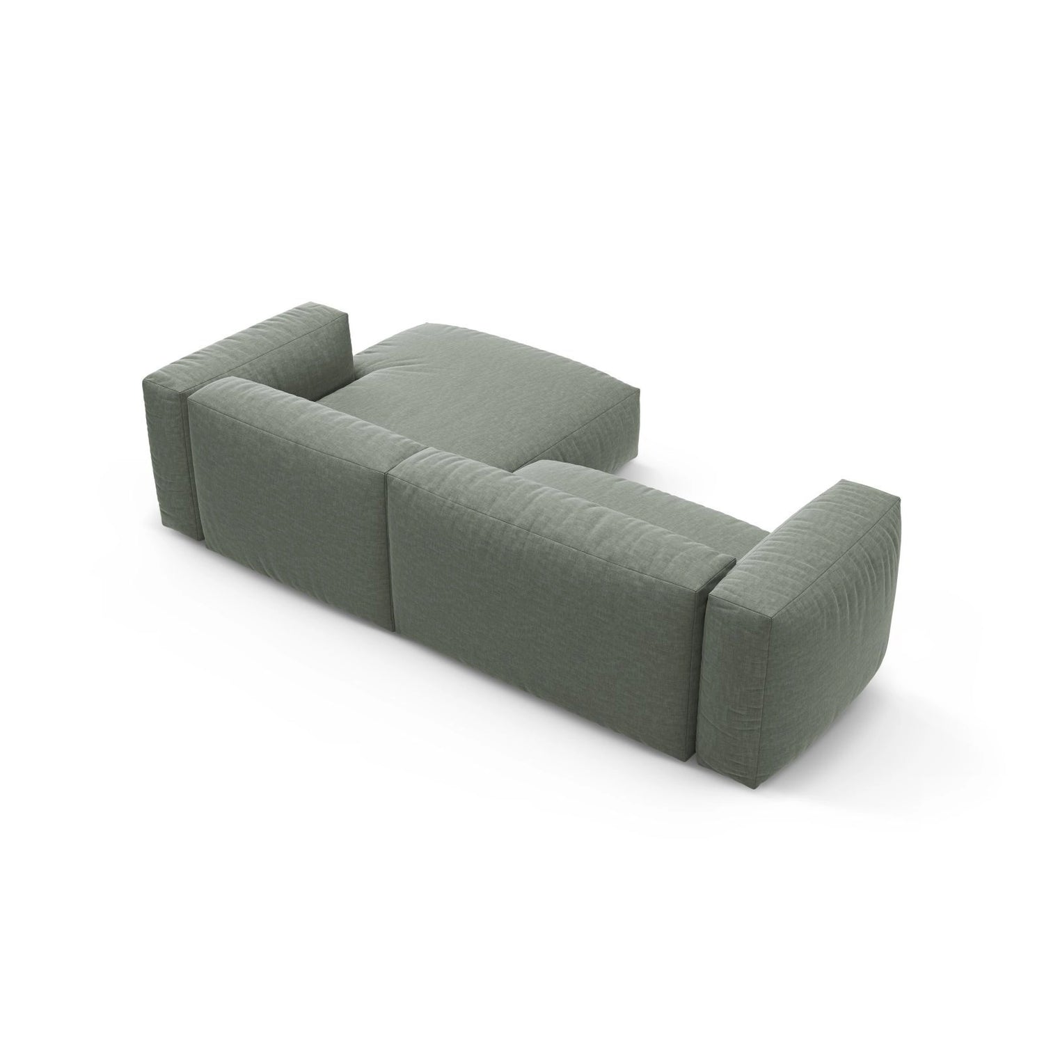 Martina 4-Sitzer Ecksofa mit Schlaffunktion, Rechte Seite, aus Strukturierter Stoff in Moosgrün (Boston Water Green), 280x170 cm von Micadoni – Bild 8