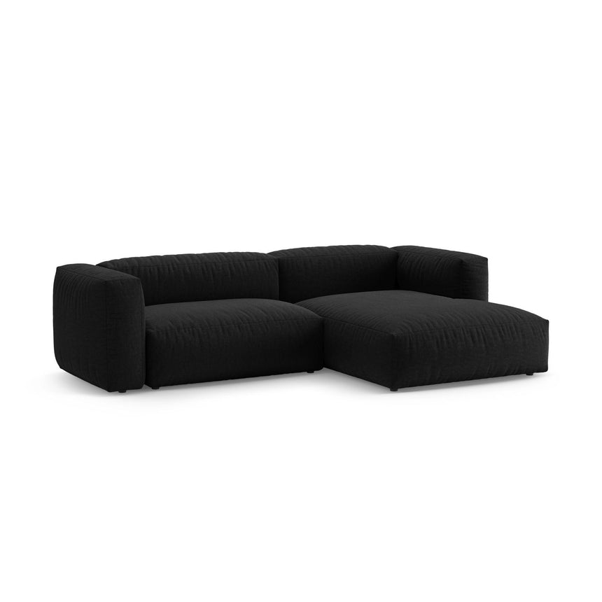 Martina 4-Sitzer Ecksofa mit Schlaffunktion, Rechte Seite, aus Strukturierter Stoff in Schwarz (Boston Black), 280x170 cm von Micadoni – Bild 5
