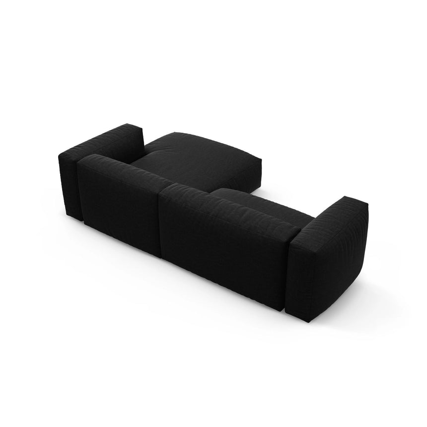 Martina 4-Sitzer Ecksofa mit Schlaffunktion, Rechte Seite, aus Strukturierter Stoff in Schwarz (Boston Black), 280x170 cm von Micadoni – Bild 8