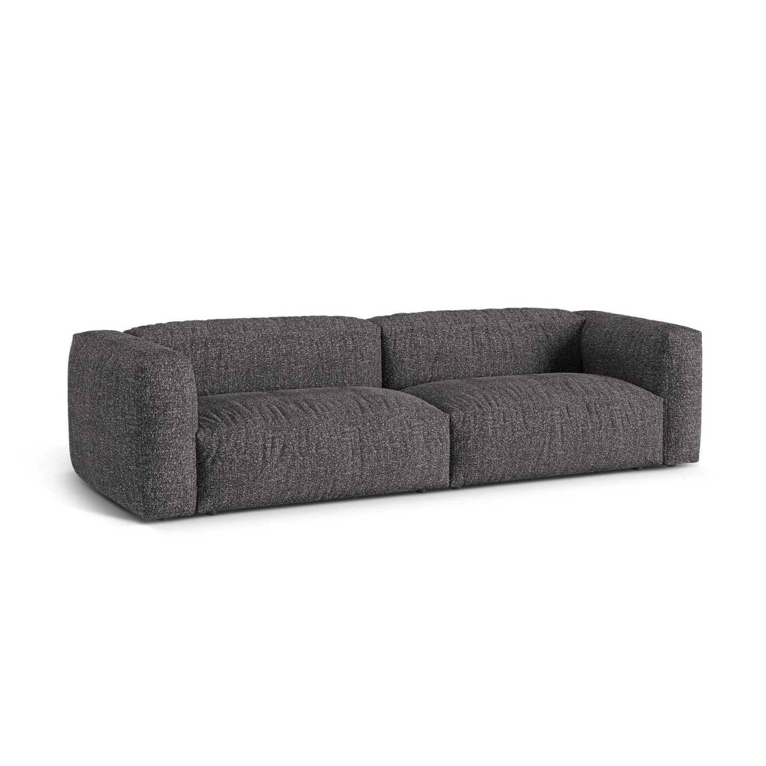 Martina 4-Sitzer Sofa, Sitztiefe 76 cm, aus Boucle in Anthrazit (Monet Anthracite), 320x106 cm von Micadoni – Bild 3