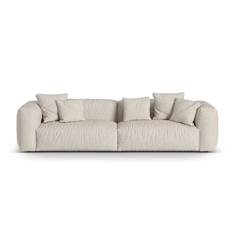 Martina 4-Sitzer Sofa, Sitztiefe 76 cm, aus Boucle in Beige (Monet Sand), 320x106 cm von Micadoni – Bild 1