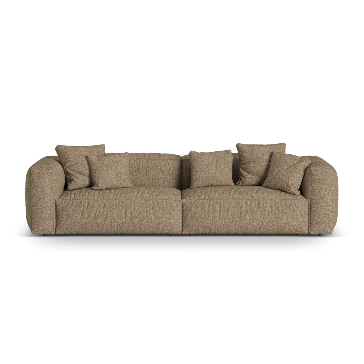 Martina 4-Sitzer Sofa, Sitztiefe 76 cm, aus Boucle in Cappuccino (Monet Cappucino), 320x106 cm von Micadoni – Bild 1