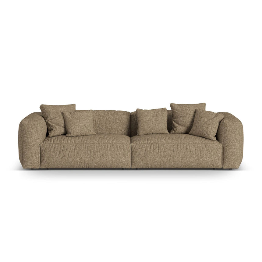 Martina 4-Sitzer Sofa, Sitztiefe 76 cm, aus Boucle in Cappuccino (Monet Cappucino), 320x106 cm von Micadoni – Bild 1