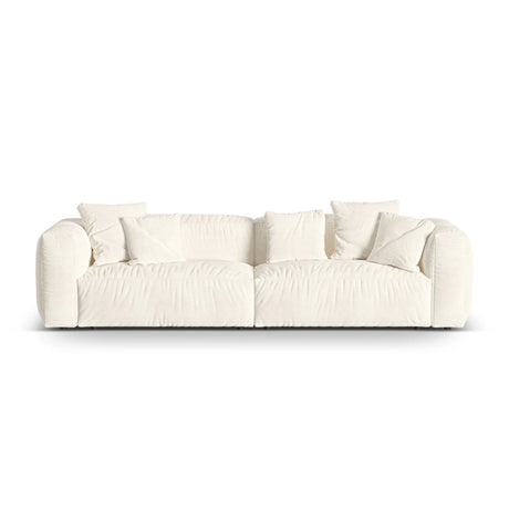 Martina 4-Sitzer Sofa, Sitztiefe 76 cm, aus Boucle in Elfenbein (Monet Nata), 320x106 cm von Micadoni – Bild 1