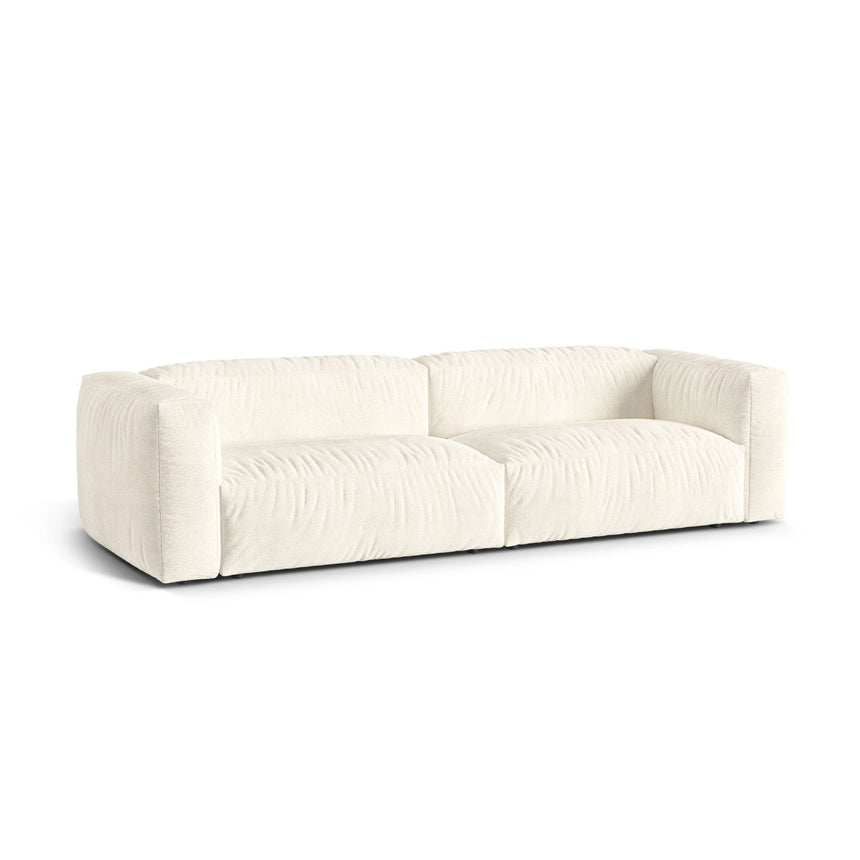 Martina 4-Sitzer Sofa, Sitztiefe 76 cm, aus Boucle in Elfenbein (Monet Nata), 320x106 cm von Micadoni – Bild 3