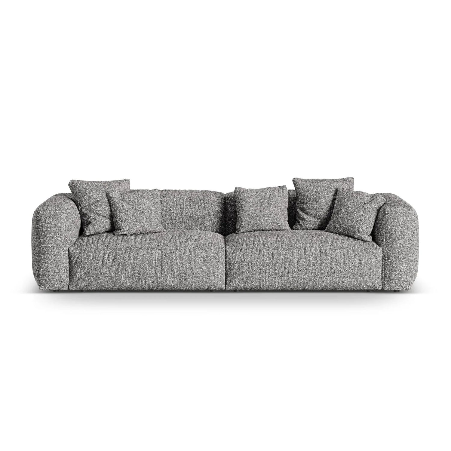 Martina 4-Sitzer Sofa, Sitztiefe 76 cm, aus Boucle in Graphit (Monet Graphite), 320x106 cm von Micadoni – Bild 1