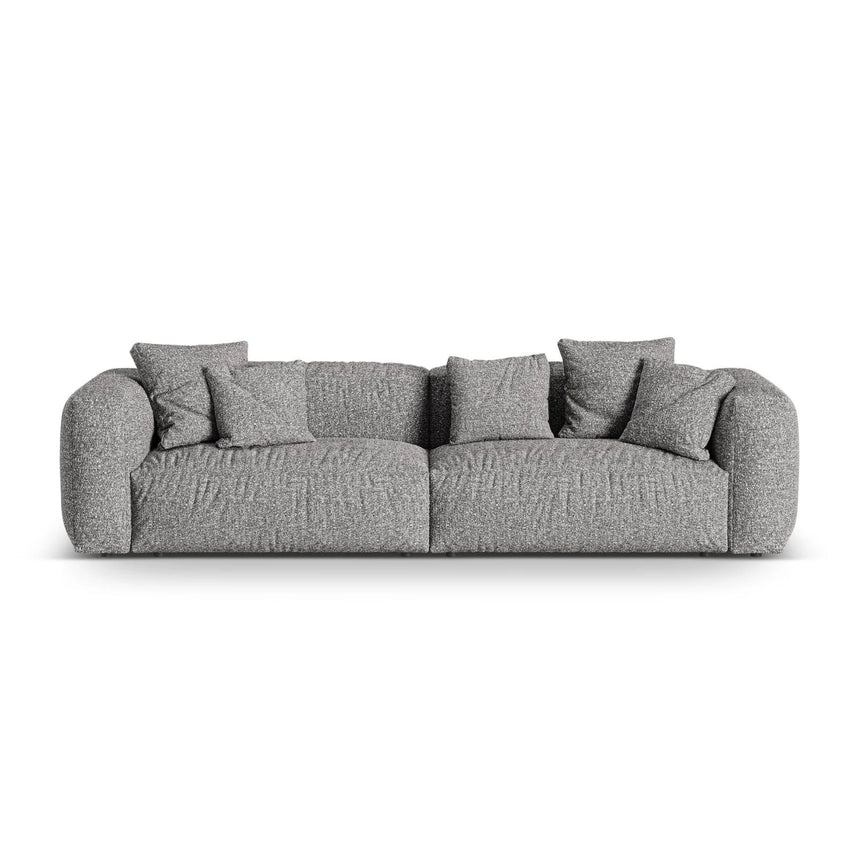 Martina 4-Sitzer Sofa, Sitztiefe 76 cm, aus Boucle in Graphit (Monet Graphite), 320x106 cm von Micadoni – Bild 1