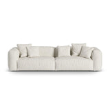 Martina 4-Sitzer Sofa, Sitztiefe 76 cm, aus Boucle in Grau Beige meliert (Monet Pearl), 320x106 cm von Micadoni – Bild 1