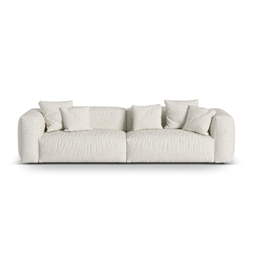 Martina 4-Sitzer Sofa, Sitztiefe 76 cm, aus Boucle in Grau Beige meliert (Monet Pearl), 320x106 cm von Micadoni – Bild 1