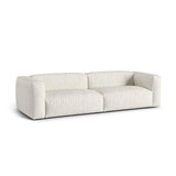 Martina 4-Sitzer Sofa, Sitztiefe 76 cm, aus Boucle in Grau Beige meliert (Monet Pearl), 320x106 cm von Micadoni – Bild 3