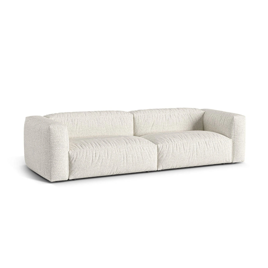 Martina 4-Sitzer Sofa, Sitztiefe 76 cm, aus Boucle in Grau Beige meliert (Monet Pearl), 320x106 cm von Micadoni – Bild 3