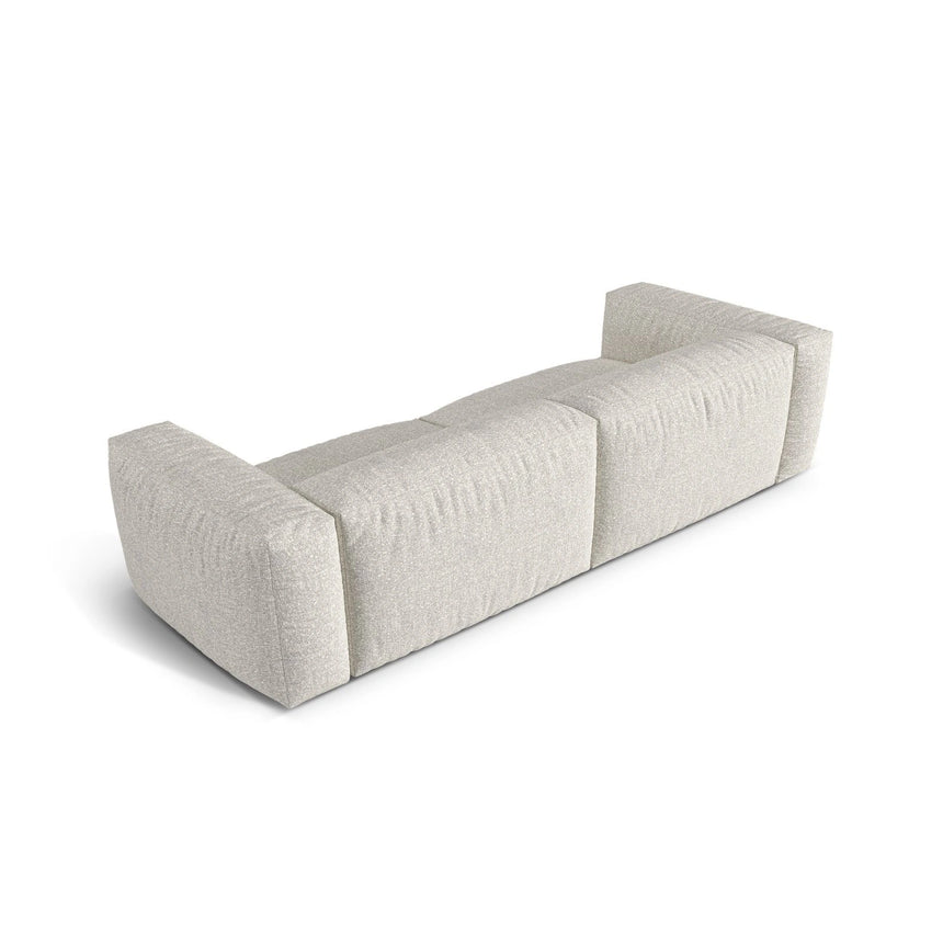 Martina 4-Sitzer Sofa, Sitztiefe 76 cm, aus Boucle in Grau Beige meliert (Monet Pearl), 320x106 cm von Micadoni – Bild 4