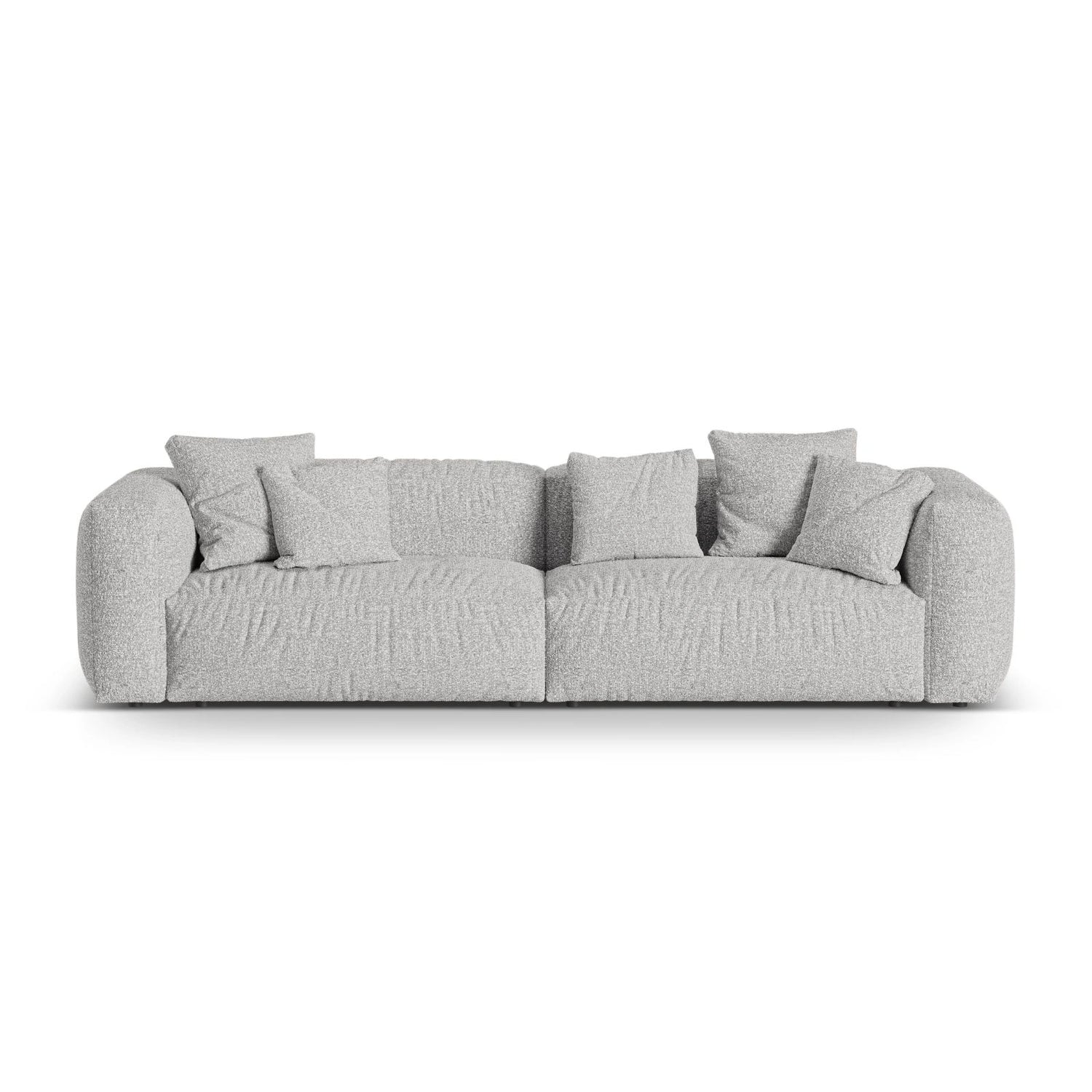 Martina 4-Sitzer Sofa, Sitztiefe 76 cm, aus Boucle in Silber (Monet Silver), 320x106 cm von Micadoni – Bild 1