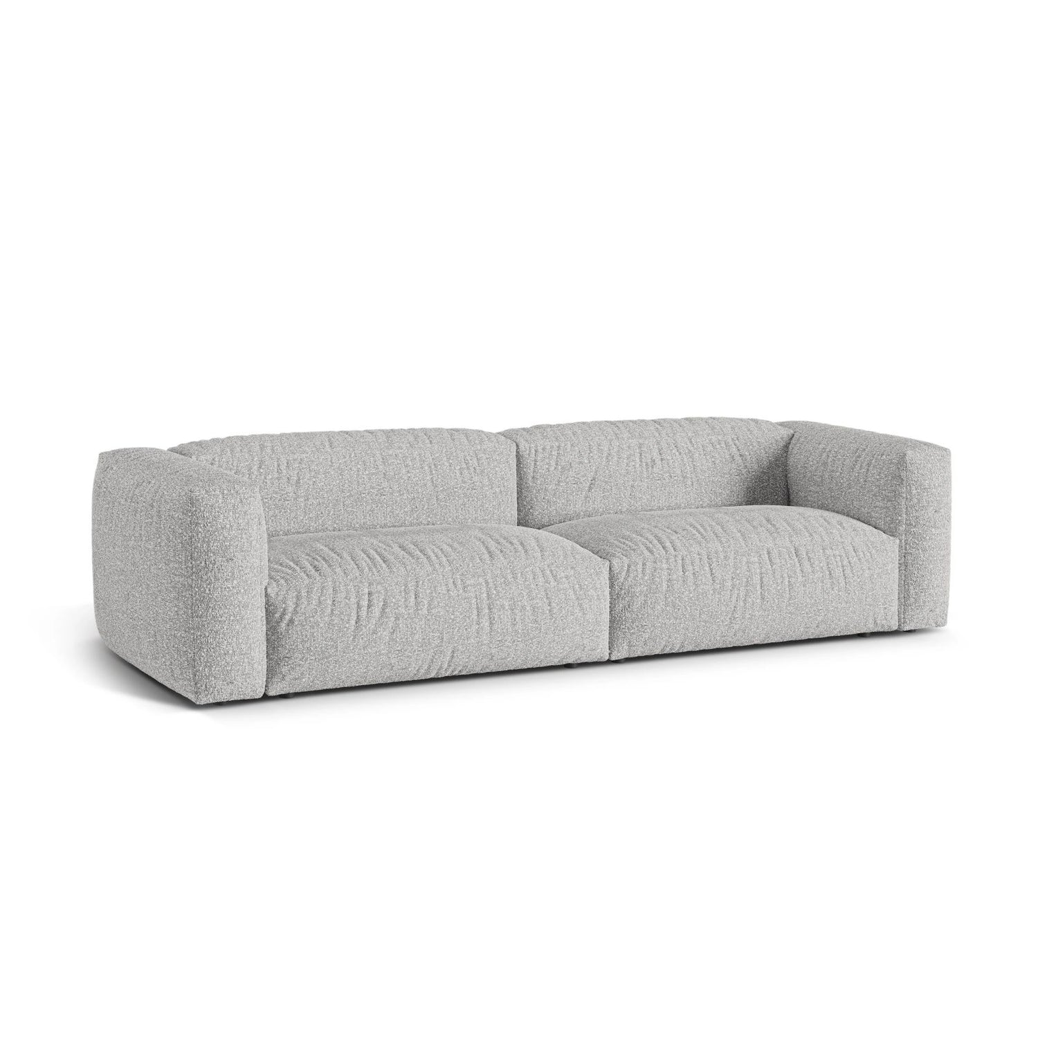 Martina 4-Sitzer Sofa, Sitztiefe 76 cm, aus Boucle in Silber (Monet Silver), 320x106 cm von Micadoni – Bild 3