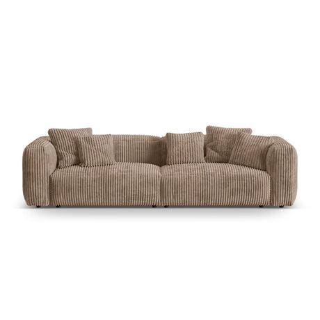 Martina 4-Sitzer Sofa, Sitztiefe 76 cm, aus Cord in Acorn (Tilia 17), 320x106 cm von Micadoni – Bild 1