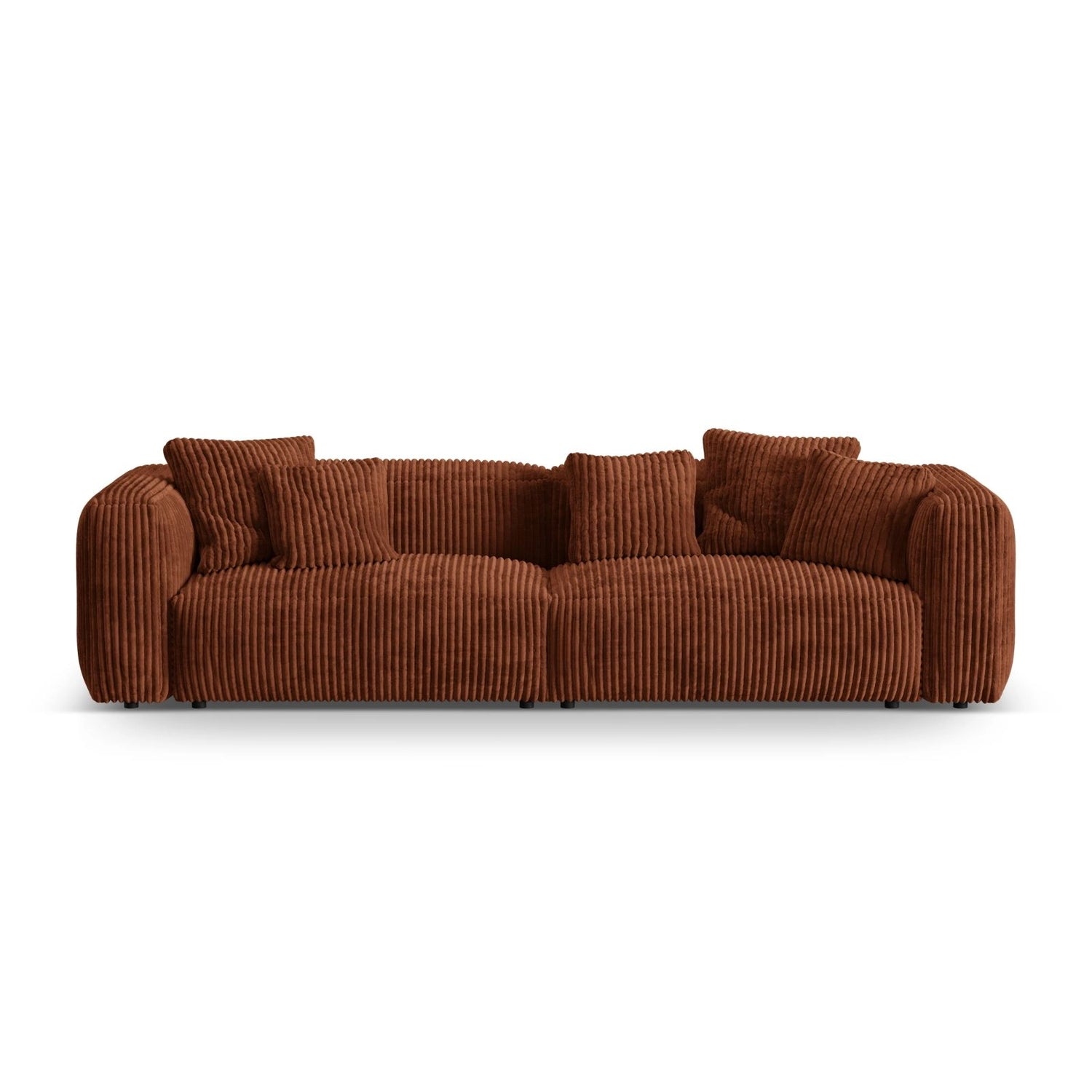 Martina 4-Sitzer Sofa, Sitztiefe 76 cm, aus Cord in Brick (Tilia 52), 320x106 cm von Micadoni – Bild 1