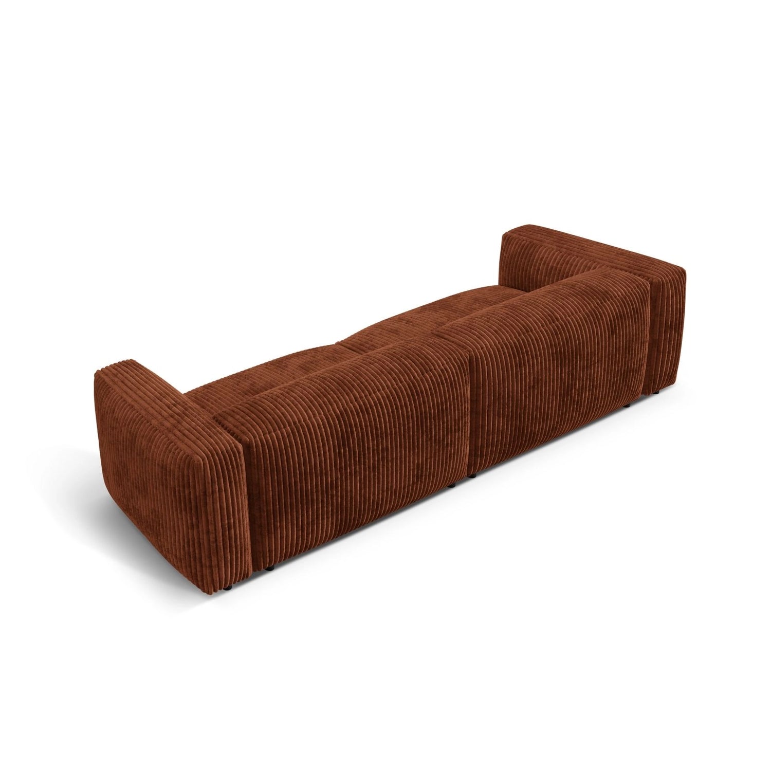 Martina 4-Sitzer Sofa, Sitztiefe 76 cm, aus Cord in Brick (Tilia 52), 320x106 cm von Micadoni – Bild 4