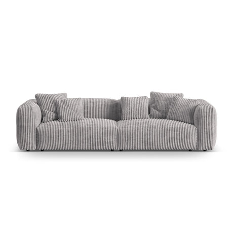 Martina 4-Sitzer Sofa, Sitztiefe 76 cm, aus Cord in Hellgrau (Tilia 86), 320x106 cm von Micadoni – Bild 1