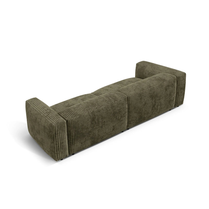 Martina 4-Sitzer Sofa, Sitztiefe 76 cm, aus Cord in Moosgrün (Tilia 37), 320x106 cm von Micadoni – Bild 4