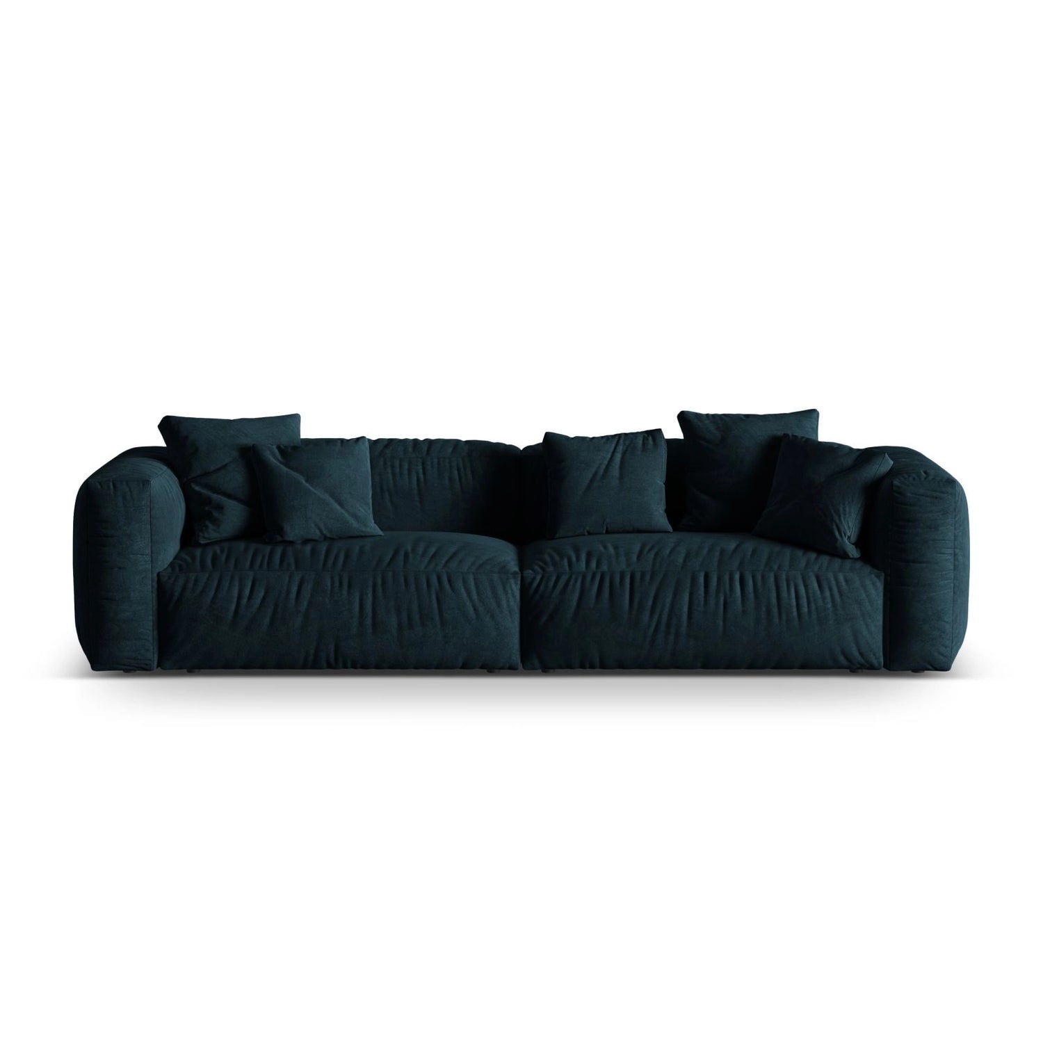 Martina 4-Sitzer Sofa, Sitztiefe 76 cm, aus Samt in Deep Petrol (Vogue 13), 320x106 cm von Micadoni – Bild 1