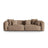 Martina 4-Sitzer Sofa, Sitztiefe 76 cm, aus Samt in Dunkelbeige (Vogue 3), 320x106 cm von Micadoni – Bild 1