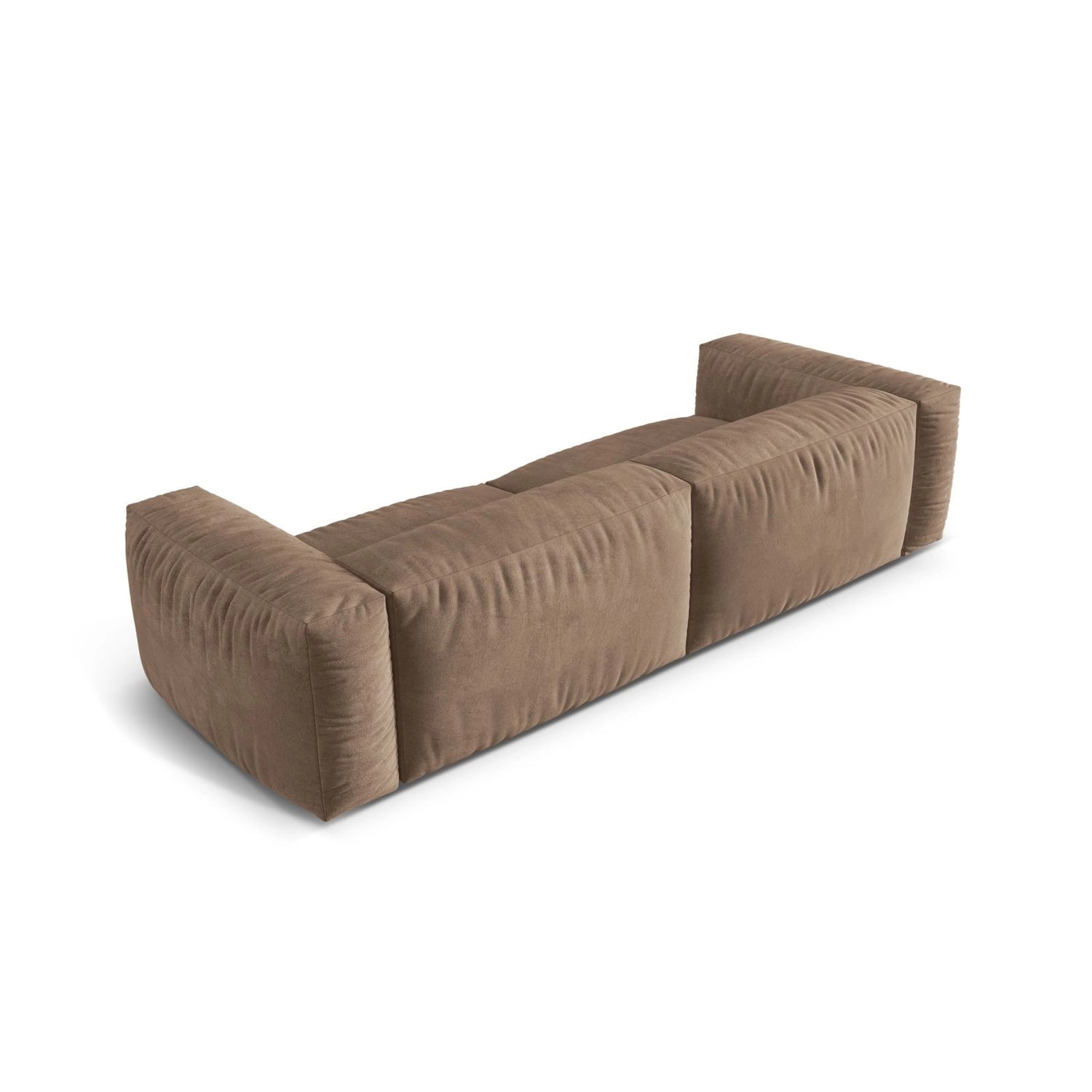 Martina 4-Sitzer Sofa, Sitztiefe 76 cm, aus Samt in Dunkelbeige (Vogue 3), 320x106 cm von Micadoni – Bild 4