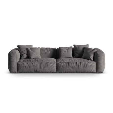 Martina 4-Sitzer Sofa, Sitztiefe 76 cm, aus Samt in Grau (Vogue 15), 320x106 cm von Micadoni – Bild 1