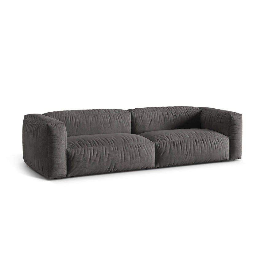 Martina 4-Sitzer Sofa, Sitztiefe 76 cm, aus Samt in Grau (Vogue 15), 320x106 cm von Micadoni – Bild 3