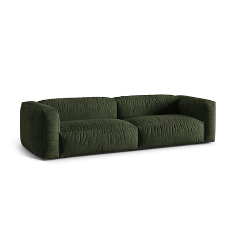 Martina 4-Sitzer Sofa, Sitztiefe 76 cm, aus Samt in Grün (Vogue 11), 320x106 cm von Micadoni – Bild 3