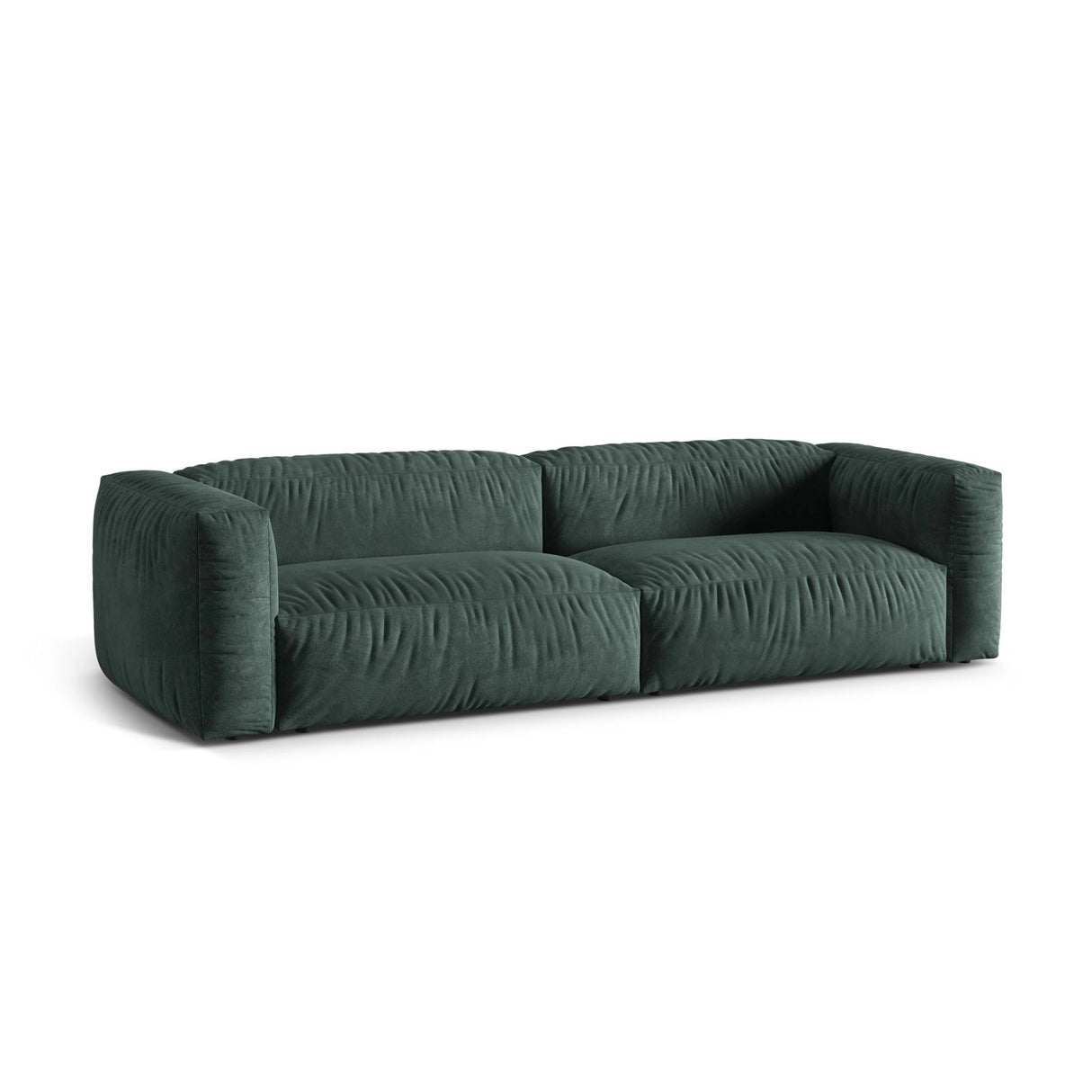 Martina 4-Sitzer Sofa, Sitztiefe 76 cm, aus Samt in Petrol (Vogue 12), 320x106 cm von Micadoni – Bild 3