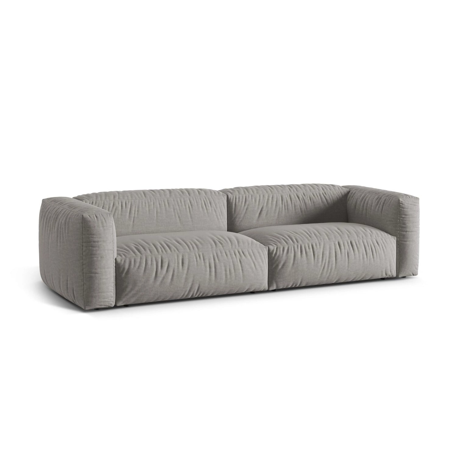 Martina 4-Sitzer Sofa, Sitztiefe 76 cm, aus Strukturierter Stoff in Hellgrau (Boston Light Grey), 320x106 cm von Micadoni – Bild 3