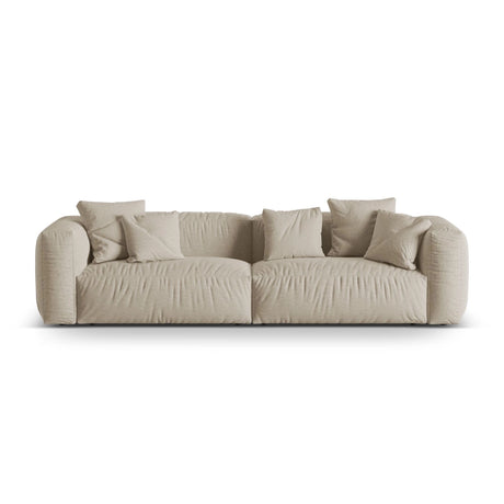 Martina 4-Sitzer Sofa, Sitztiefe 76 cm, aus Strukturierter Stoff in Leichtes Beige (Boston Toffee), 320x106 cm von Micadoni – Bild 1