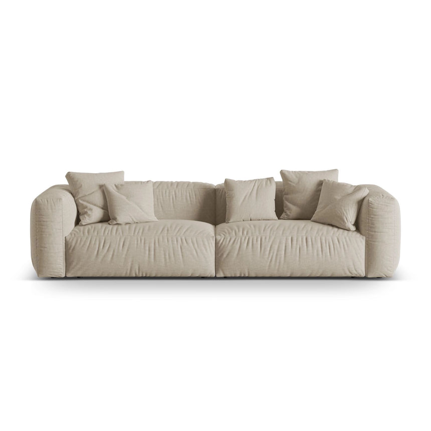 Martina 4-Sitzer Sofa, Sitztiefe 76 cm, aus Strukturierter Stoff in Leichtes Beige (Boston Toffee), 320x106 cm von Micadoni – Bild 1