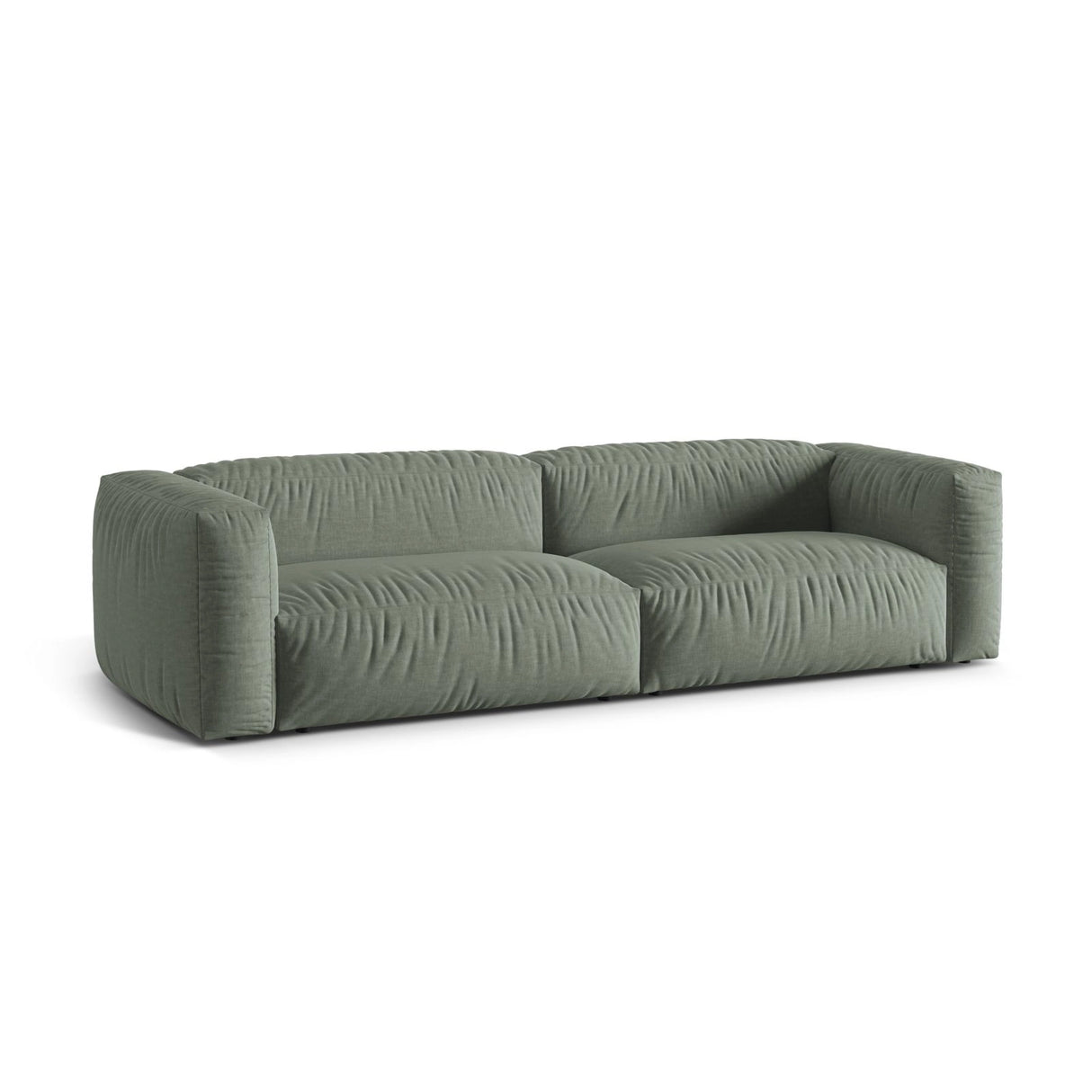 Martina 4-Sitzer Sofa, Sitztiefe 76 cm, aus Strukturierter Stoff in Moosgrün (Boston Water Green), 320x106 cm von Micadoni – Bild 3