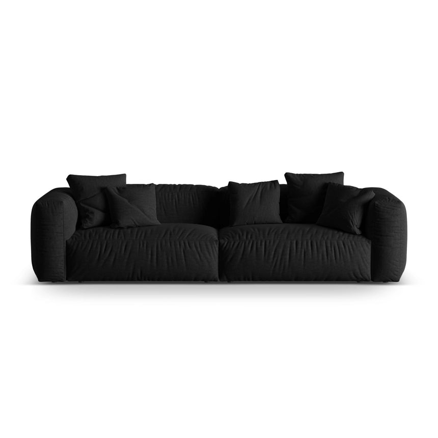 Martina 4-Sitzer Sofa, Sitztiefe 76 cm, aus Strukturierter Stoff in Schwarz (Boston Black), 320x106 cm von Micadoni – Bild 1
