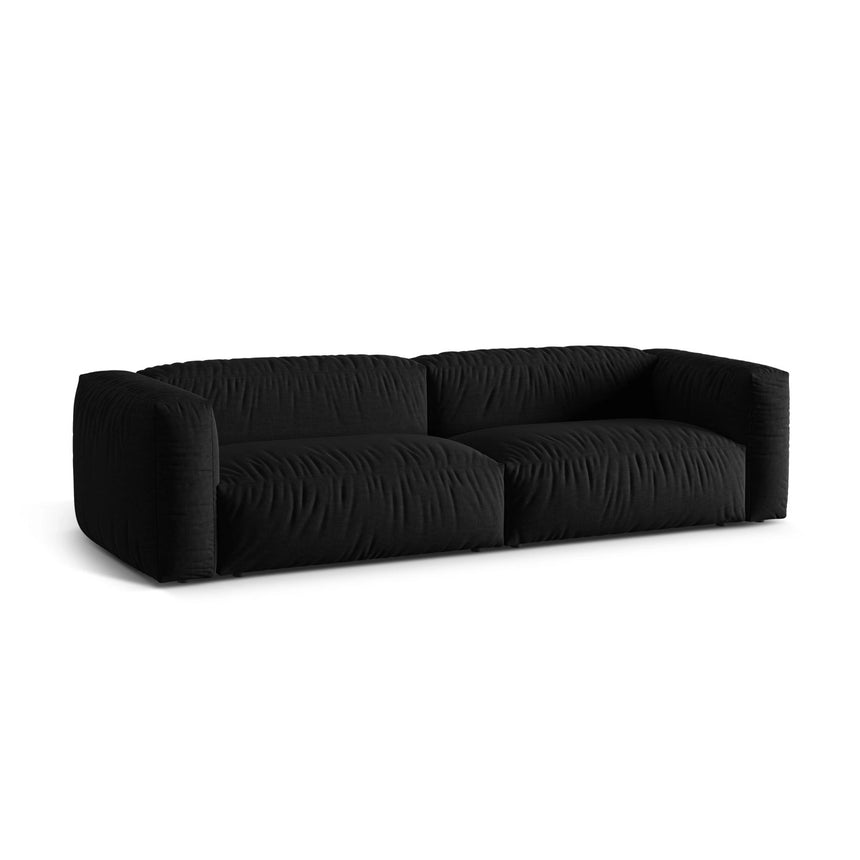 Martina 4-Sitzer Sofa, Sitztiefe 76 cm, aus Strukturierter Stoff in Schwarz (Boston Black), 320x106 cm von Micadoni – Bild 3