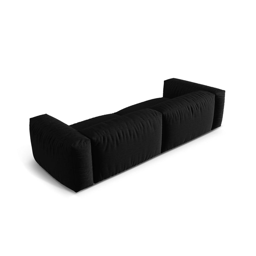 Martina 4-Sitzer Sofa, Sitztiefe 76 cm, aus Strukturierter Stoff in Schwarz (Boston Black), 320x106 cm von Micadoni – Bild 4