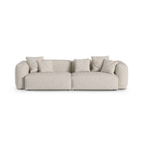 Martina 4-Sitzer Sofa, Sitztiefe 90 cm, aus Boucle in Beige (Monet Sand), 320x120 cm von Micadoni – Bild 1