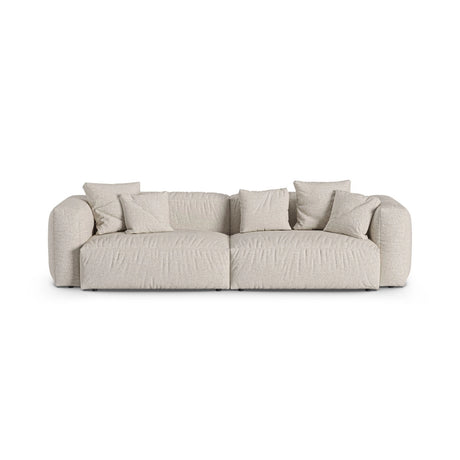 Martina 4-Sitzer Sofa, Sitztiefe 90 cm, aus Boucle in Beige (Monet Sand), 320x120 cm von Micadoni – Bild 1