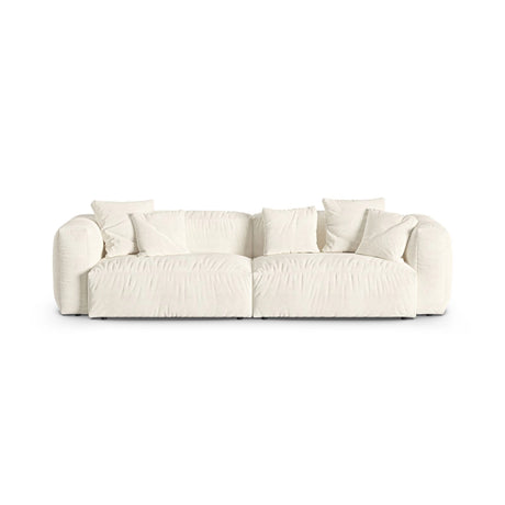 Martina 4-Sitzer Sofa, Sitztiefe 90 cm, aus Boucle in Elfenbein (Monet Nata), 320x120 cm von Micadoni – Bild 1