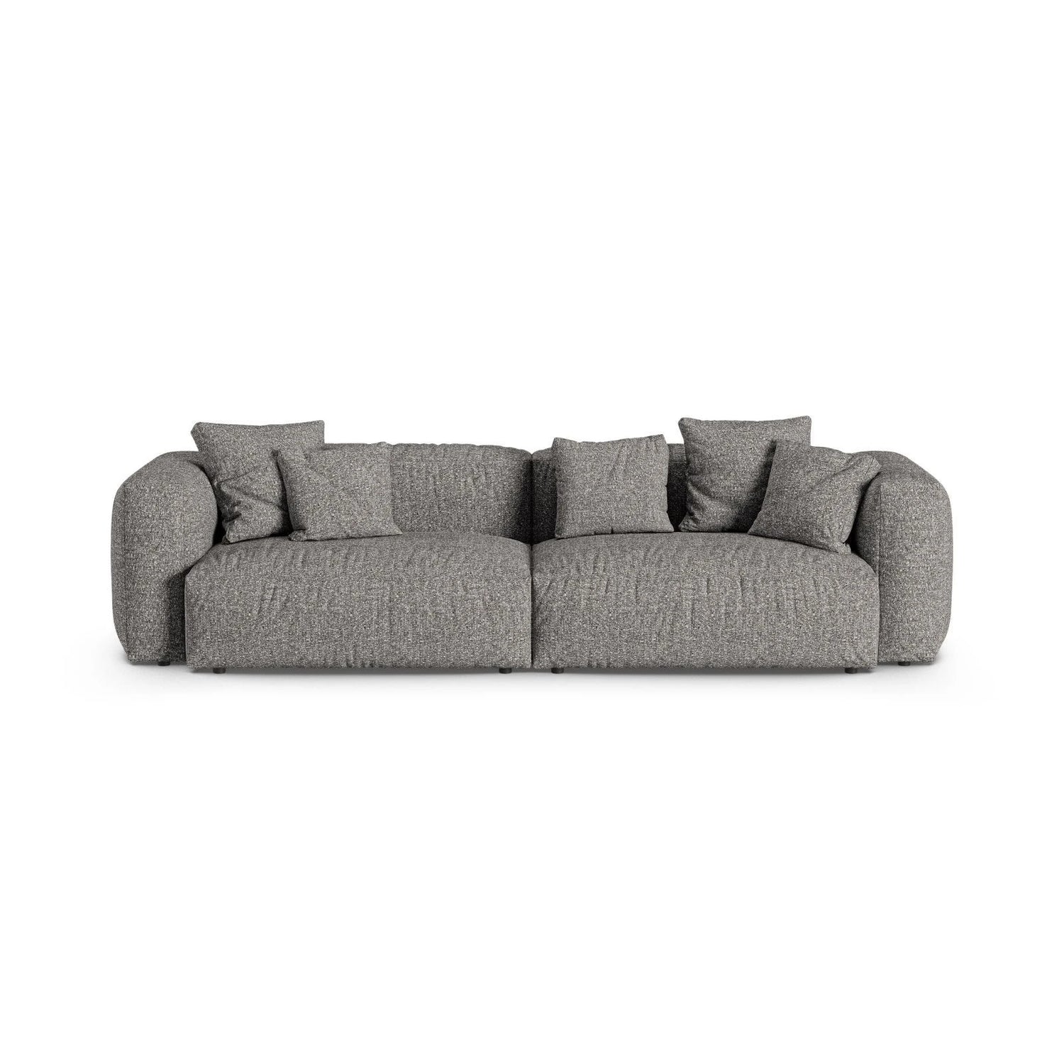 Martina 4-Sitzer Sofa, Sitztiefe 90 cm, aus Boucle in Graphit (Monet Graphite), 320x120 cm von Micadoni – Bild 1