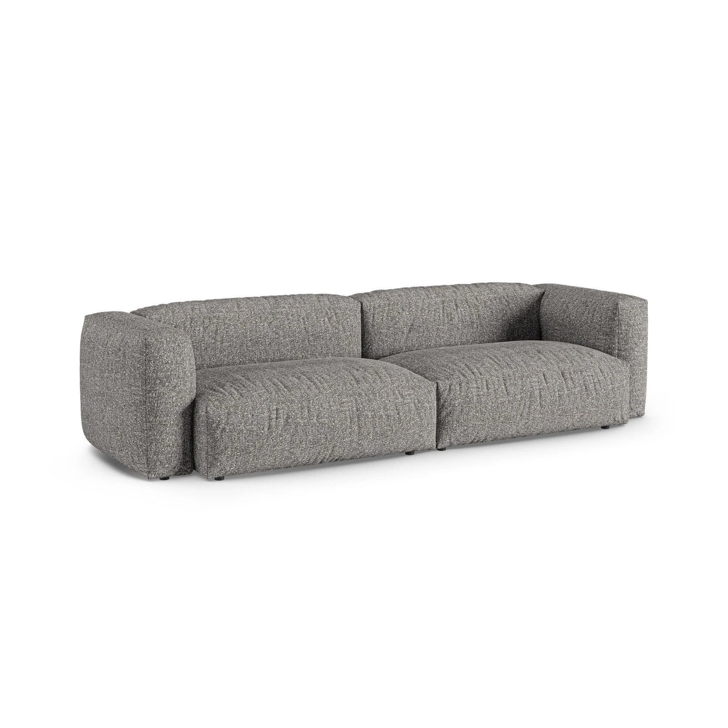 Martina 4-Sitzer Sofa, Sitztiefe 90 cm, aus Boucle in Graphit (Monet Graphite), 320x120 cm von Micadoni – Bild 3