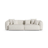 Martina 4-Sitzer Sofa, Sitztiefe 90 cm, aus Boucle in Grau Beige meliert (Monet Pearl), 320x120 cm von Micadoni – Bild 1
