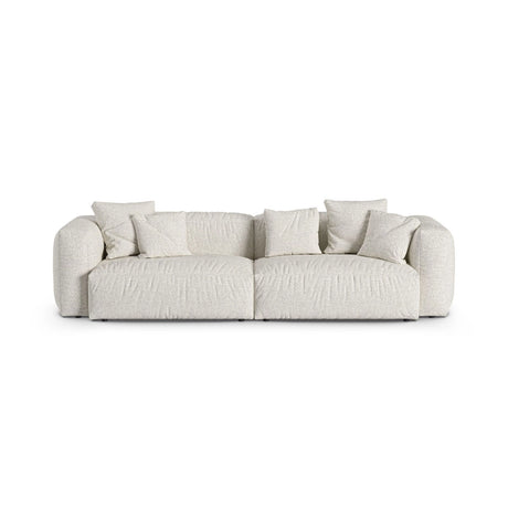 Martina 4-Sitzer Sofa, Sitztiefe 90 cm, aus Boucle in Grau Beige meliert (Monet Pearl), 320x120 cm von Micadoni – Bild 1