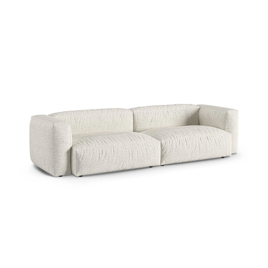 Martina 4-Sitzer Sofa, Sitztiefe 90 cm, aus Boucle in Grau Beige meliert (Monet Pearl), 320x120 cm von Micadoni – Bild 3