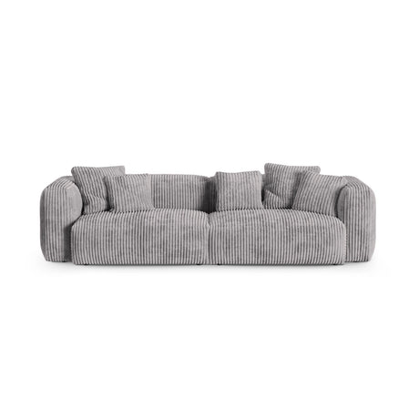 Martina 4-Sitzer Sofa, Sitztiefe 90 cm, aus Cord in Hellgrau (Tilia 86), 320x120 cm von Micadoni – Bild 1