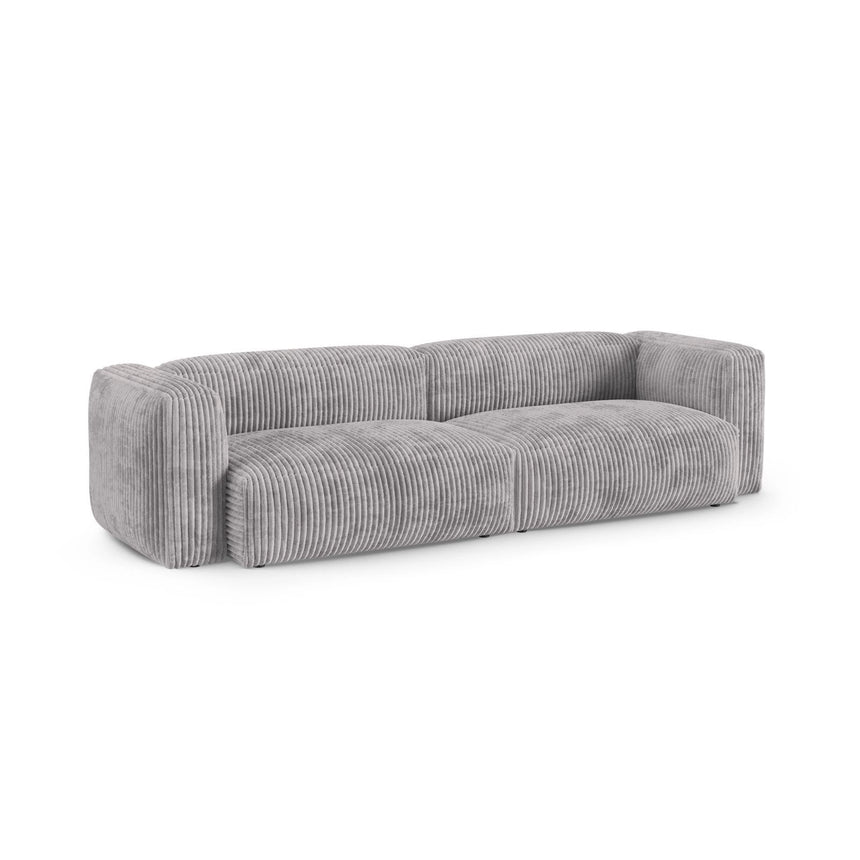 Martina 4-Sitzer Sofa, Sitztiefe 90 cm, aus Cord in Hellgrau (Tilia 86), 320x120 cm von Micadoni – Bild 3